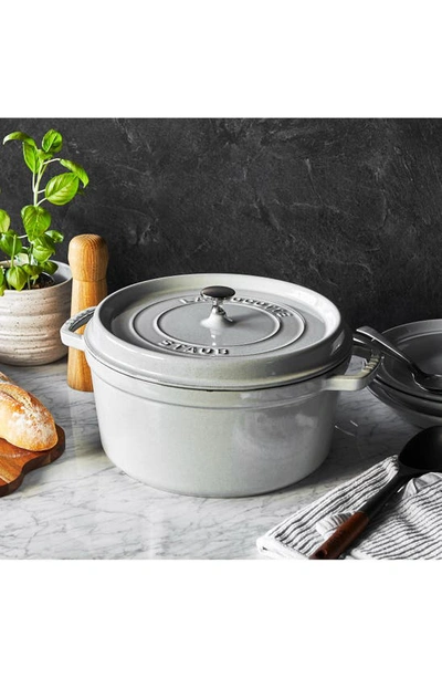 Staub 7-quart Round Enameled Cast Iron Cocotte In Matte White
