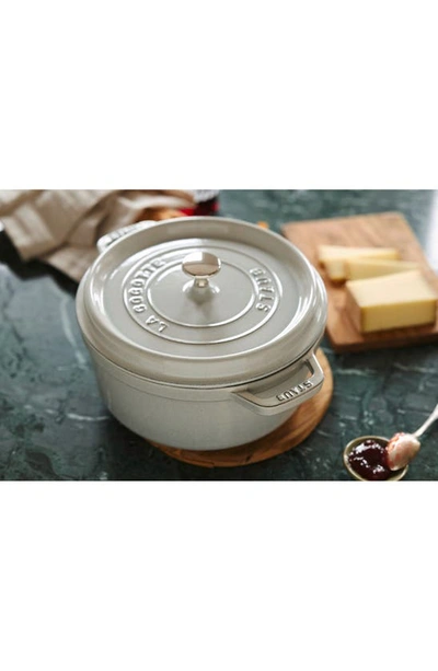 Staub 7-quart Round Enameled Cast Iron Cocotte In Matte White