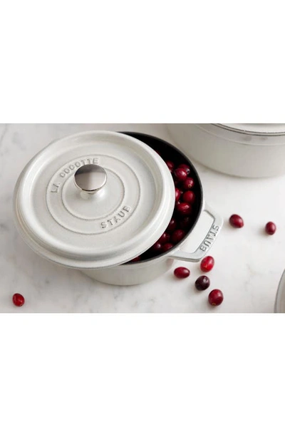 Staub 7-quart Round Enameled Cast Iron Cocotte In Matte White