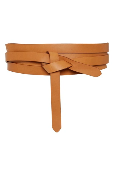 Shop Isabel Marant Lonny Knot Detail Wrapaound Leather Belt In Natural