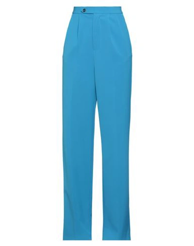 Shop Alessandro Enriquez Woman Pants Azure Size 8 Polyester, Elastane In Blue