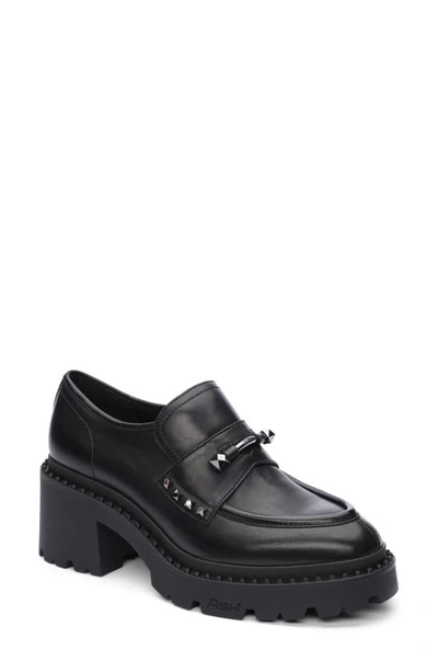 Shop Ash Nelson Jack Block Stud Penny Loafer In Black