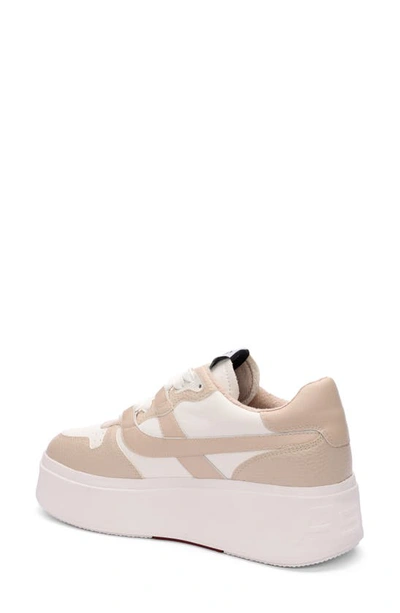 Ash Match Platform Sneaker In White Beige