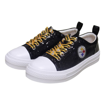 Shop Cuce Black Pittsburgh Steelers Team Sequin Sneakers