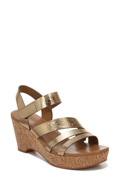 Shop Naturalizer Cynthia Platform Wedge Sandal In Light Bronze Leather