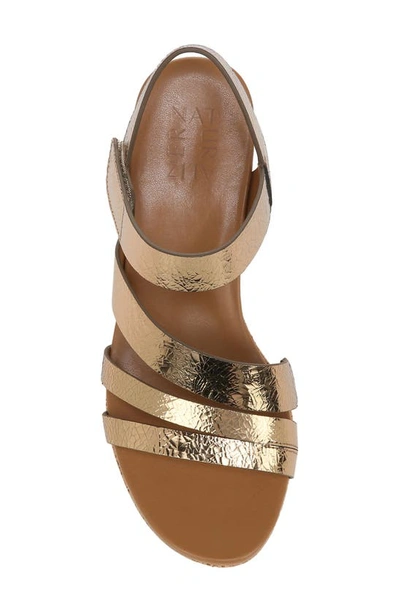 Shop Naturalizer Cynthia Platform Wedge Sandal In Light Bronze Leather