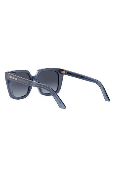 Shop Dior 'midnight S1i 53mm Square Sunglasses In Matte Blue / Brown