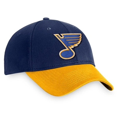 Shop Fanatics Branded Navy/gold St. Louis Blues Core Adjustable Hat
