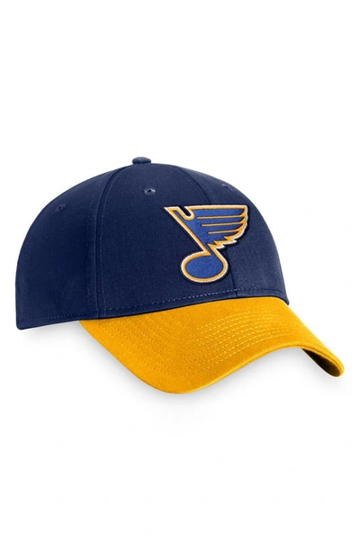 Shop Fanatics Branded Navy/gold St. Louis Blues Core Adjustable Hat