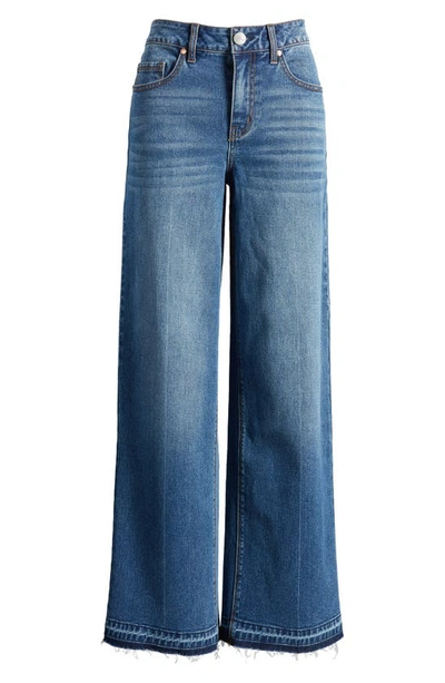 Shop 1822 Denim Release Hem High Waist Wide Leg Jeans In Paxton