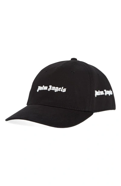 Shop Palm Angels Silicone Logo Baseball Cap In Black White