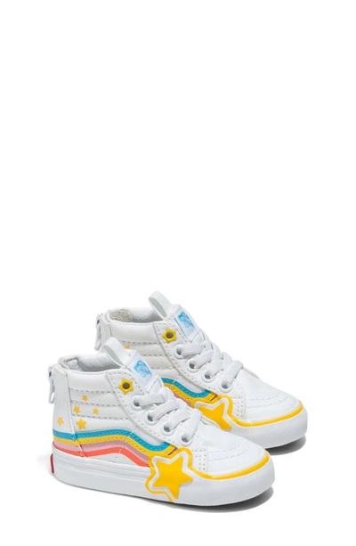 Shop Vans Kids' Sk8-hi Rainbow Star Sneaker In Cobra Kai True White/ Multi