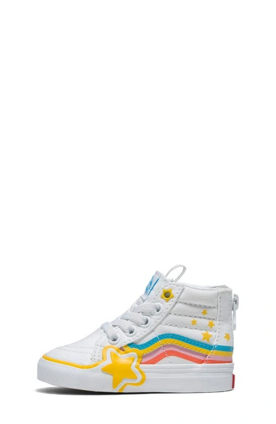 Shop Vans Kids' Sk8-hi Rainbow Star Sneaker In Cobra Kai True White/ Multi