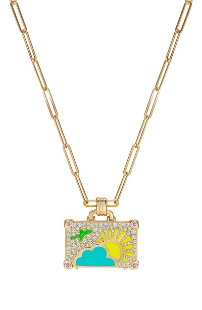 Shop Nevernot Diamond Weekend Trip Pendant Necklace In Gold