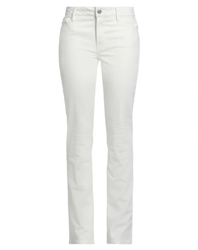 Shop Frame Woman Jeans Ivory Size 31 Cotton, Pre-consumer Recycled Cotton, Elastane In White