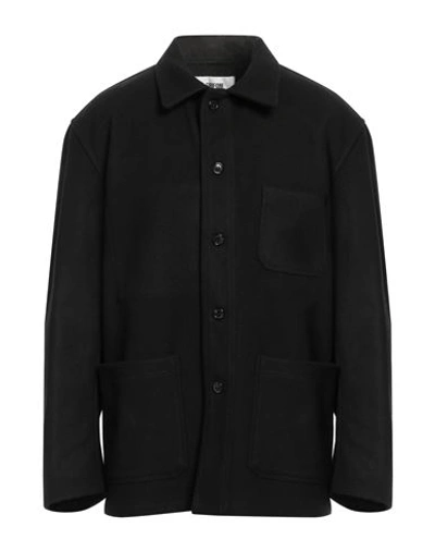 Shop Mauro Grifoni Grifoni Man Shirt Black Size 40 Virgin Wool, Polyamide, Cashmere