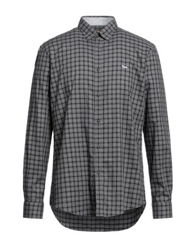 Shop Harmont & Blaine Man Shirt Steel Grey Size 3xl Cotton