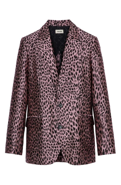 Shop Zadig & Voltaire Leopard Jacquard Blazer In Rose