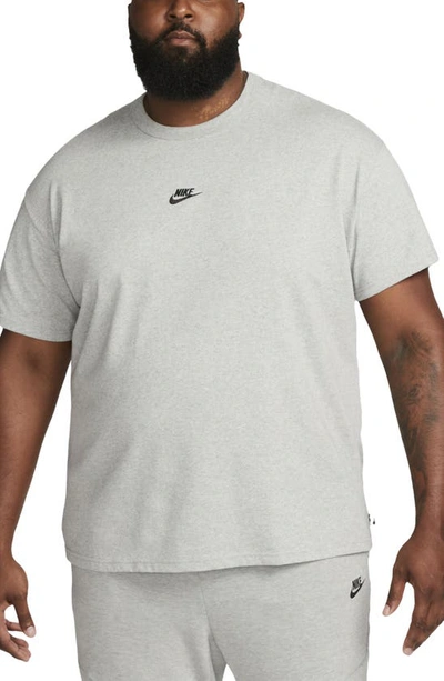 Shop Nike Premium Essential Cotton T-shirt In Dark Grey Heather