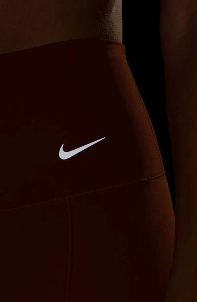 Shop Nike Zenvy Gentle Support High Waist 7/8 Leggings In Dkrset/ Black