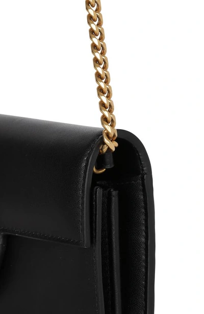 Balmain B-buzz Calfskin Leather Wallet On A Chain In Black