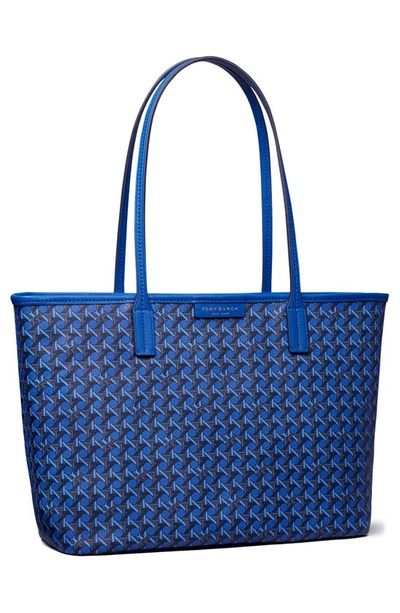 Shop Tory Burch Small Ever-ready Zip Tote In Mediterranean Blue