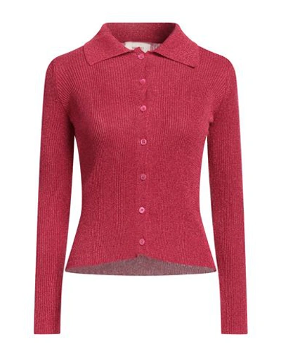 Shop Vicolo Woman Cardigan Coral Size Onesize Viscose, Polyamide, Polyester In Red