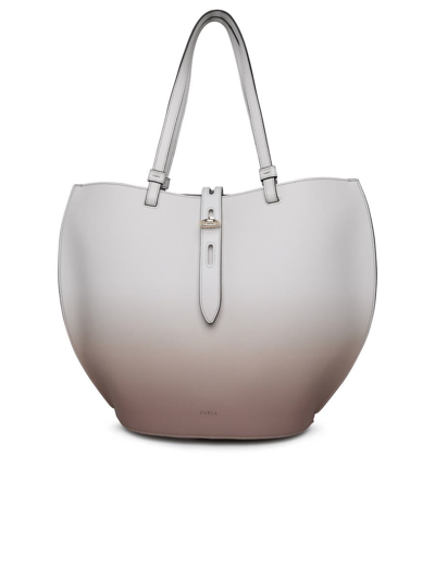 Shop Furla Two-color Leather Bag In White