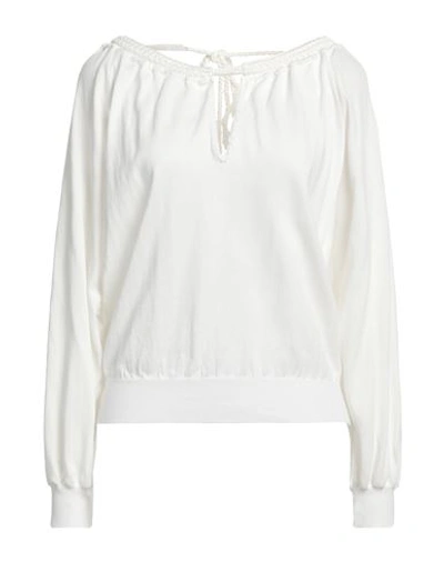 Shop Alberta Ferretti Woman Sweater Off White Size 10 Cotton