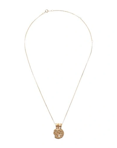 Shop Alighieri The Medium Illuminated Eye Medallion Woman Necklace Gold Size - Bronze, 999/1000 Gold Plat