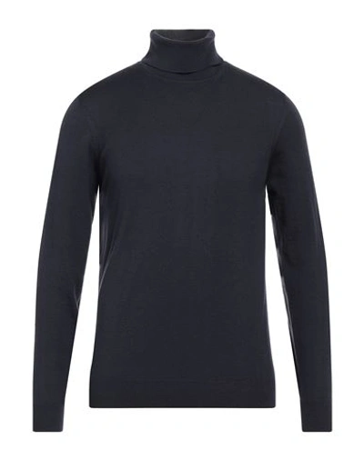 Alpha Studio Man Turtleneck Midnight Blue Size 48 Merino Wool In Navy Blue