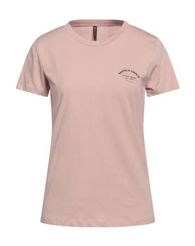Shop Manila Grace Woman T-shirt Blush Size S Cotton In Pink