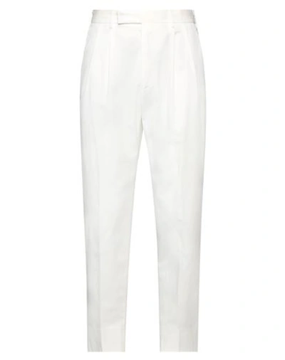 Shop Zegna Man Pants Off White Size 32 Cotton, Elastane
