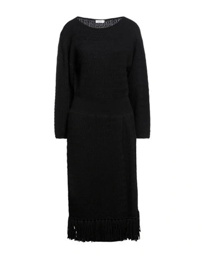 Shop Agnona Woman Mini Dress Black Size S Cashmere