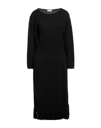 Agnona Woman Short Dress Black Size Xl Cashmere In Black