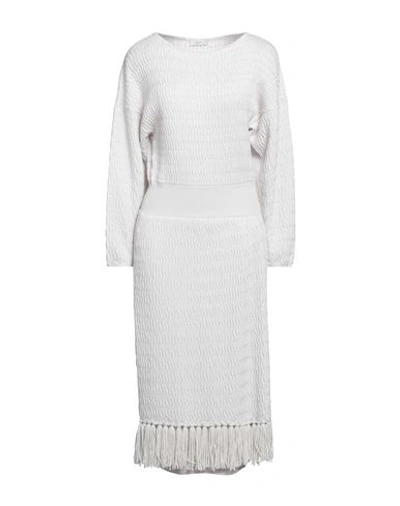 Shop Agnona Woman Mini Dress Light Grey Size M Cashmere
