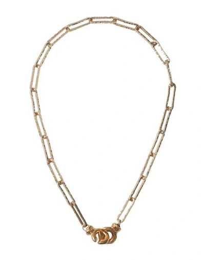 Shop Alighieri The Molten Link Layer Necklace Woman Necklace Gold Size - Bronze, 999/1000 Gold Plated
