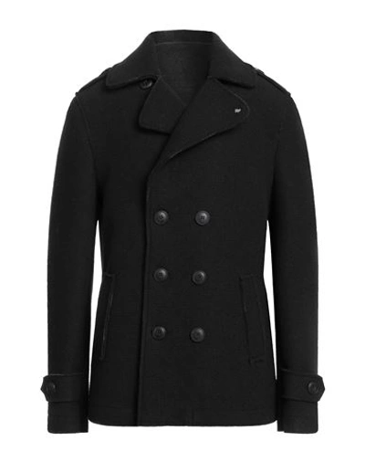 Shop Detwelve Man Coat Black Size Xxl Polyester, Wool