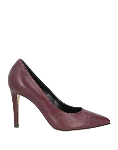 Shop Stele Woman Pumps Burgundy Size 6 Soft Leather In Red