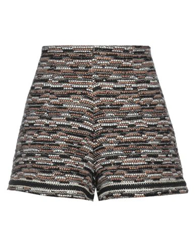 Pho® Firenze Pho Firenze Woman Shorts & Bermuda Shorts Black Size M Polyacrylic, Wool, Nylon, Polyester, Metallic In Black