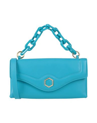 Shop Hibourama Woman Handbag Azure Size - Soft Leather In Blue