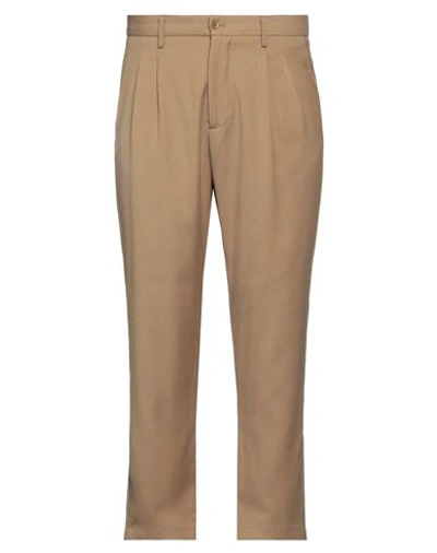 Shop Selected Homme Man Pants Camel Size 32w-32l Polyester, Viscose, Elastane In Beige