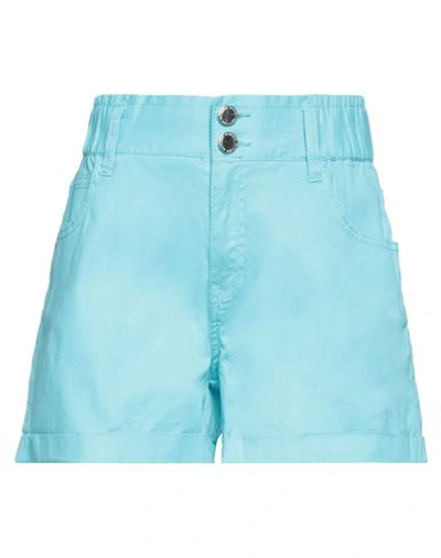 Shop Yes Zee By Essenza Woman Shorts & Bermuda Shorts Azure Size 26 Cotton, Elastane In Blue