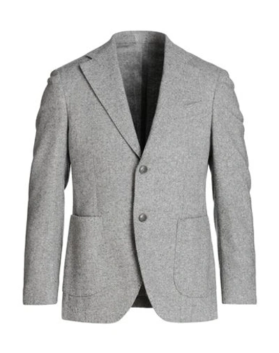 Shop Mp Massimo Piombo Man Blazer Light Grey Size 36 Wool, Polyester, Polyamide