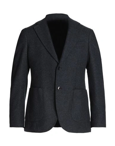 Shop Mp Massimo Piombo Man Blazer Navy Blue Size 36 Wool, Polyester, Polyamide
