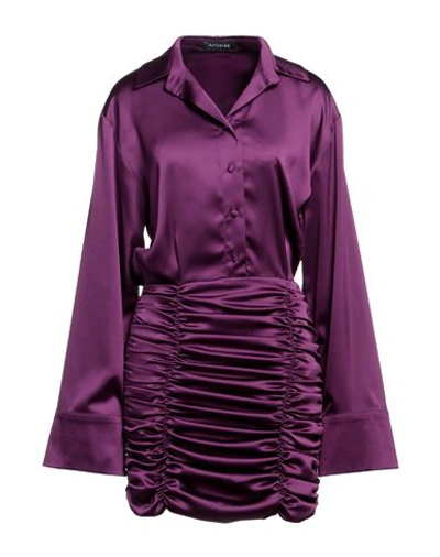 Actualee Woman Short Dress Deep Purple Size 8 Polyester In Purple