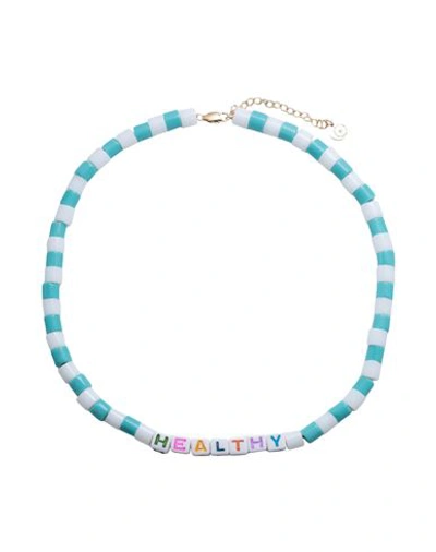 Shop Sporty And Rich Sporty & Rich Woman Necklace Turquoise Size - Plastic In Blue