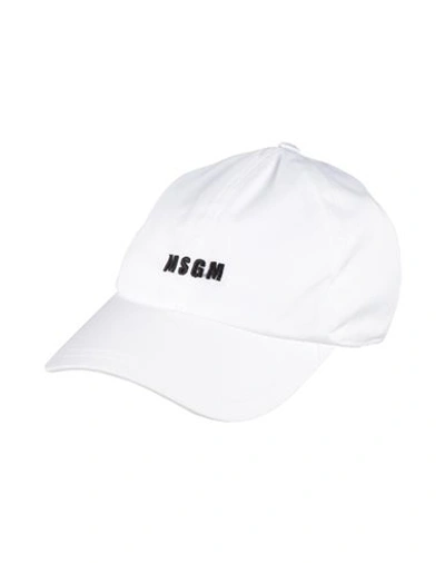 Shop Msgm Man Hat White Size Onesize Cotton