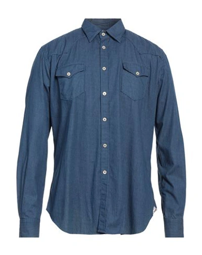 Shop Alex Ingh Man Shirt Navy Blue Size 15 ½ Cotton