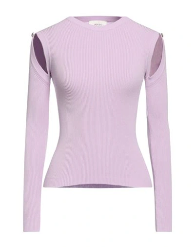 Shop Vicolo Woman Sweater Lilac Size Onesize Viscose, Polyester In Purple